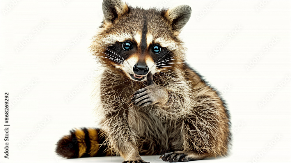 Fototapeta premium a raccoon which shows all okay