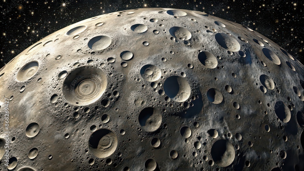 Seamless moon surface asteroid texture with craters, moon, surface ...