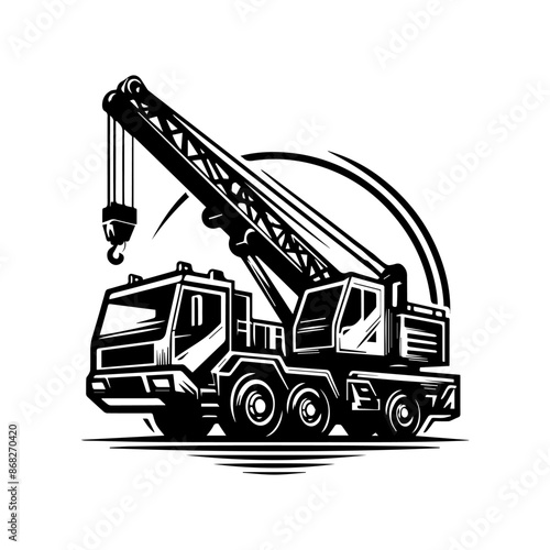 mobile crane logo design for construction