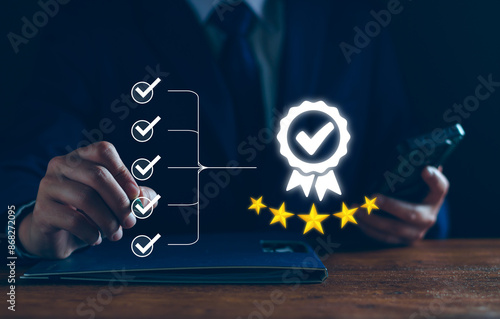 Obraz na płótnie Quality control certificate concept