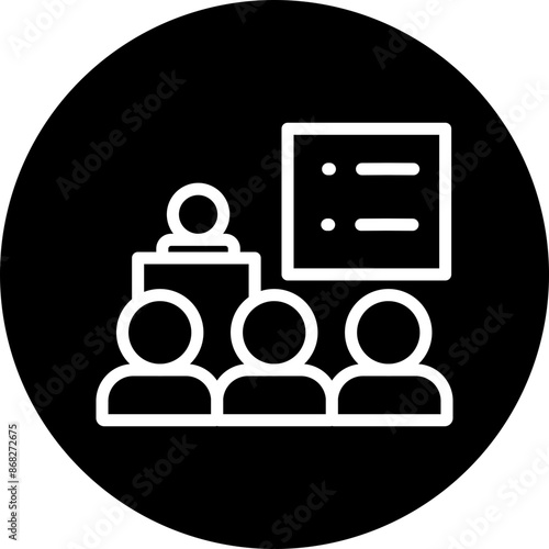 Online Seminars Vector Line White Circle Black