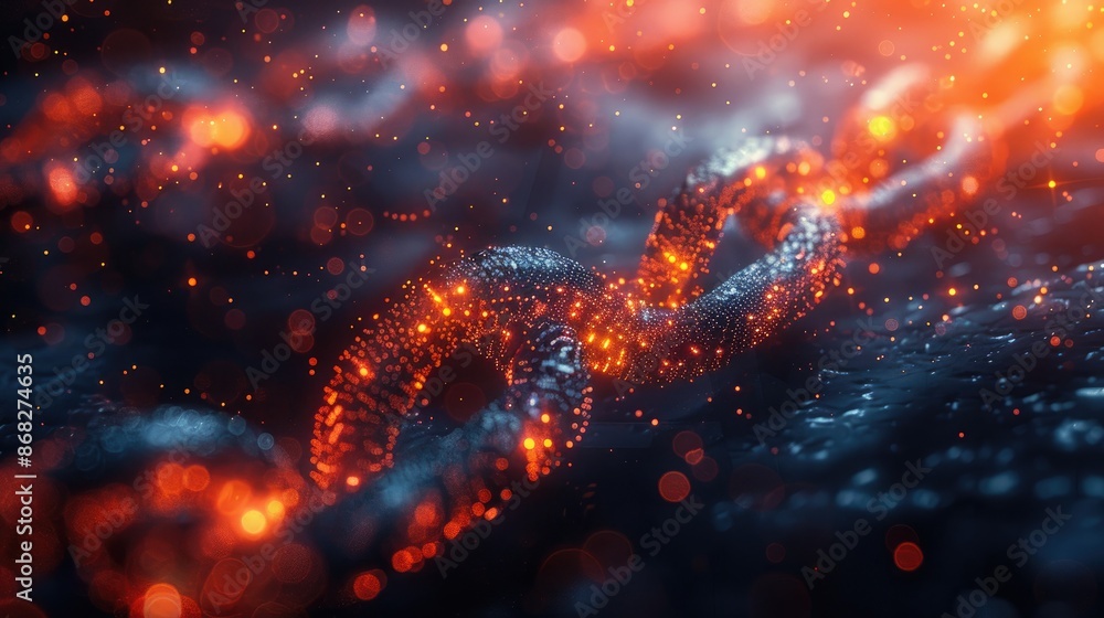 Obraz premium Artistic Interpretation of Blockchain-Based Health Records System: Secure and Seamless Patient Information Sharing