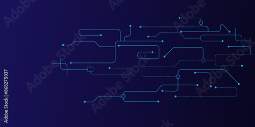 Wallpaper Mural Vectors Abstract connecting lines and dots. Social networking, network connection and global communication technology background Torontodigital.ca