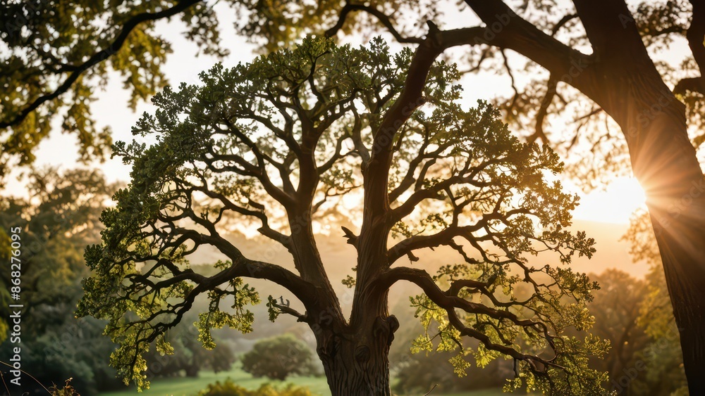 Fototapeta premium Sunlight Through the Branches of a Tree.