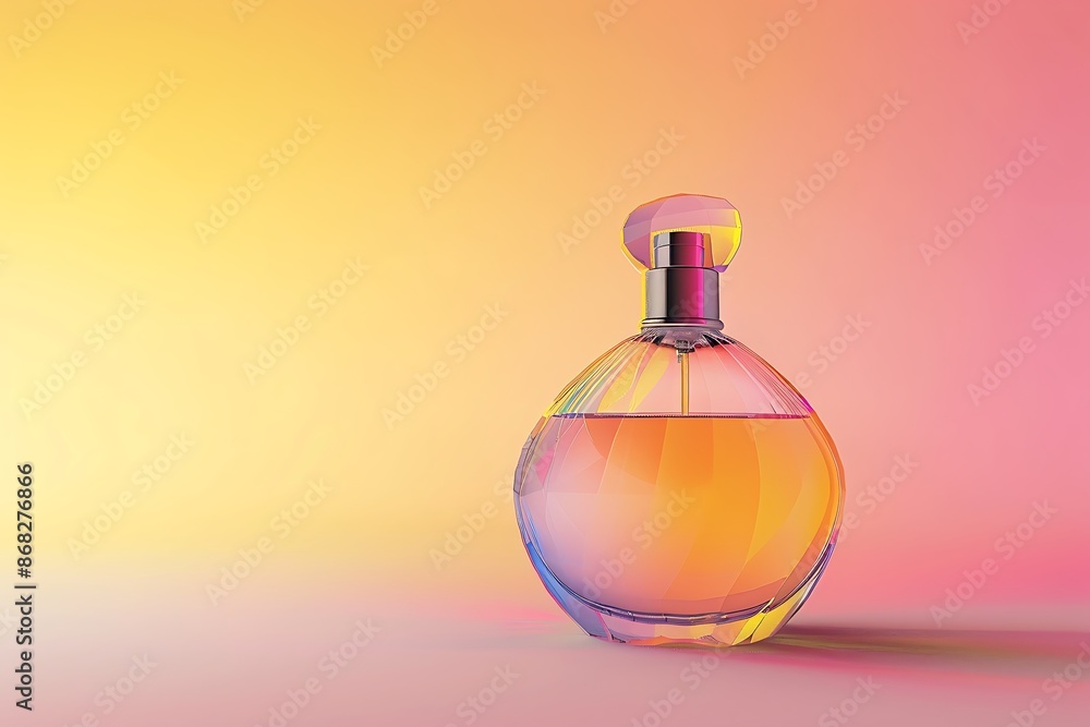 perfume background with abstract gradient background with circle blurry effete on the back of the perfume on the transparent bottle perfume background with abstract gradient background with circle blurry effete on the back of the perfume on the transparent bottle