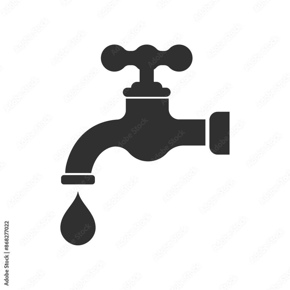 Water tap with water drop sign icon vector illustration design Water tap with water drop sign icon vector illustration design