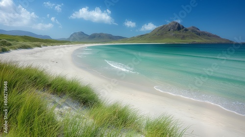 Serene Beauty of Luskentyre Beach, Isle of Harris, Scotland | Minimalistic Landscape Photography photo