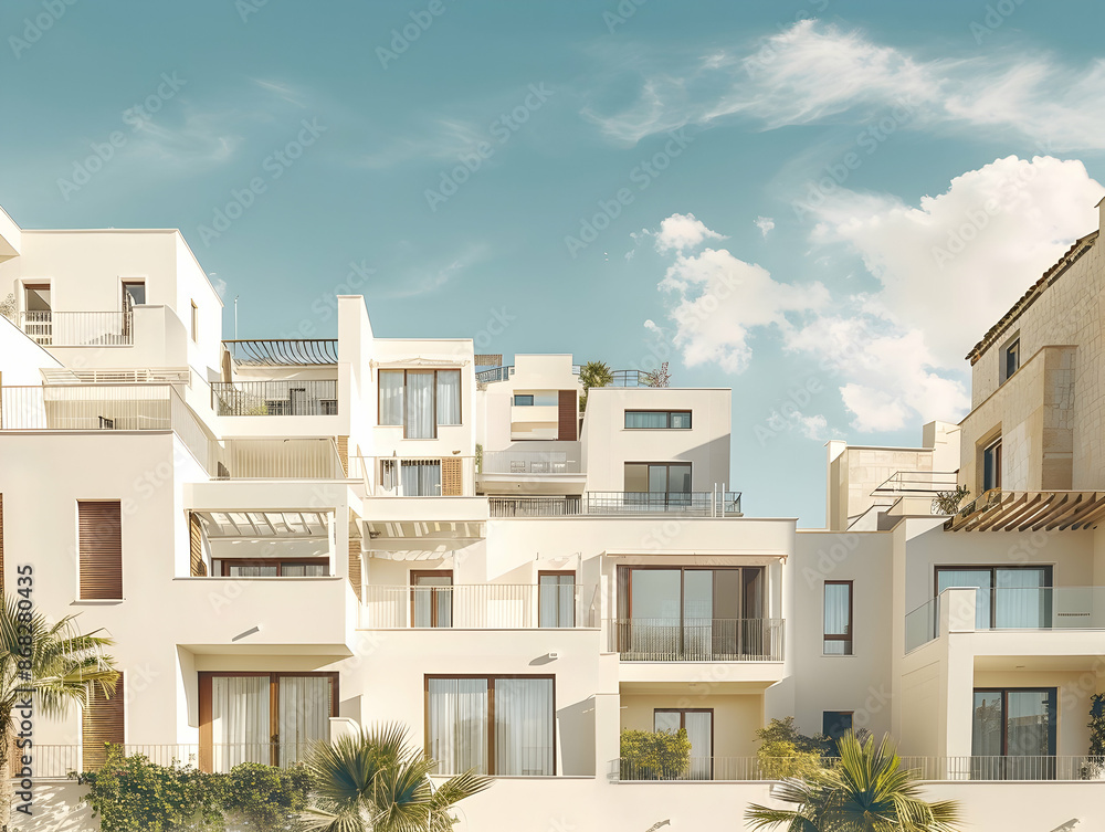 Fototapeta premium New luxury residential buildings, stylish office building, Premium Apartments and flat building, City building