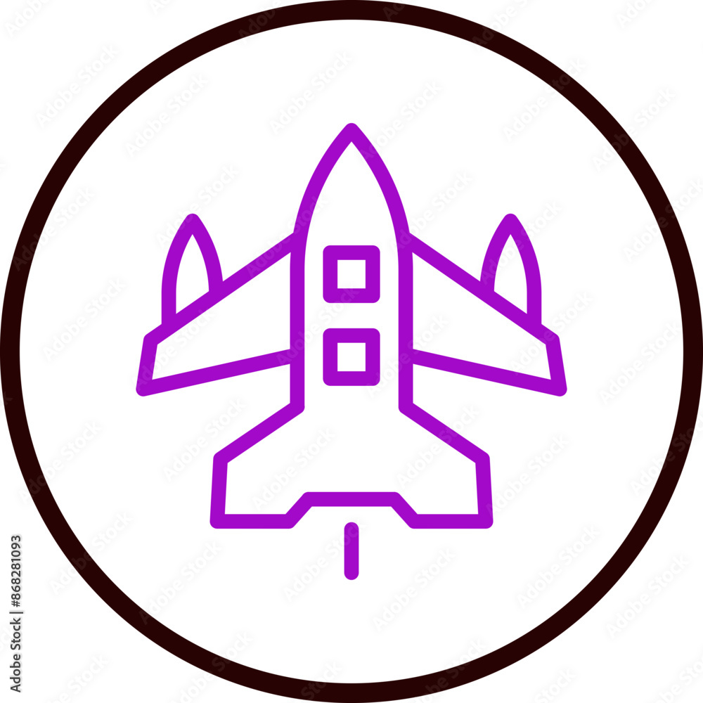 Plane Vector Line Purple Circle Black Plane Vector Line Purple Circle Black