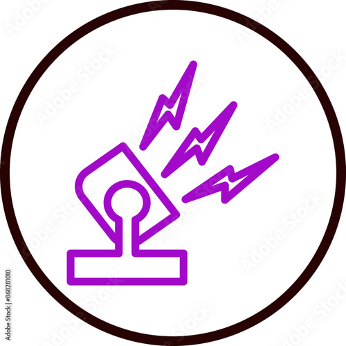 Search Light Vector  Line Purple Circle Black