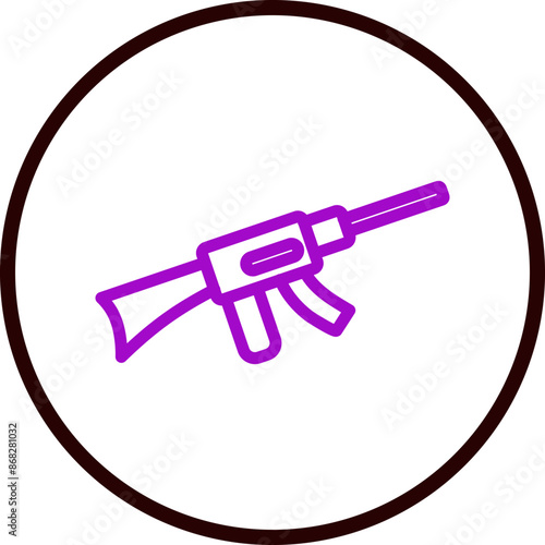 Rifle Vector  Line Purple Circle Black