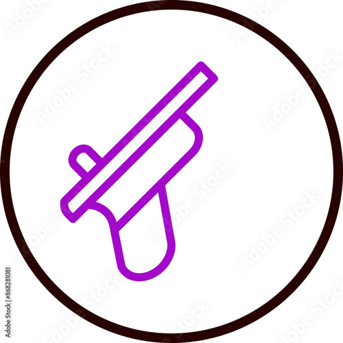 Pistol Vector  Line Purple Circle Black