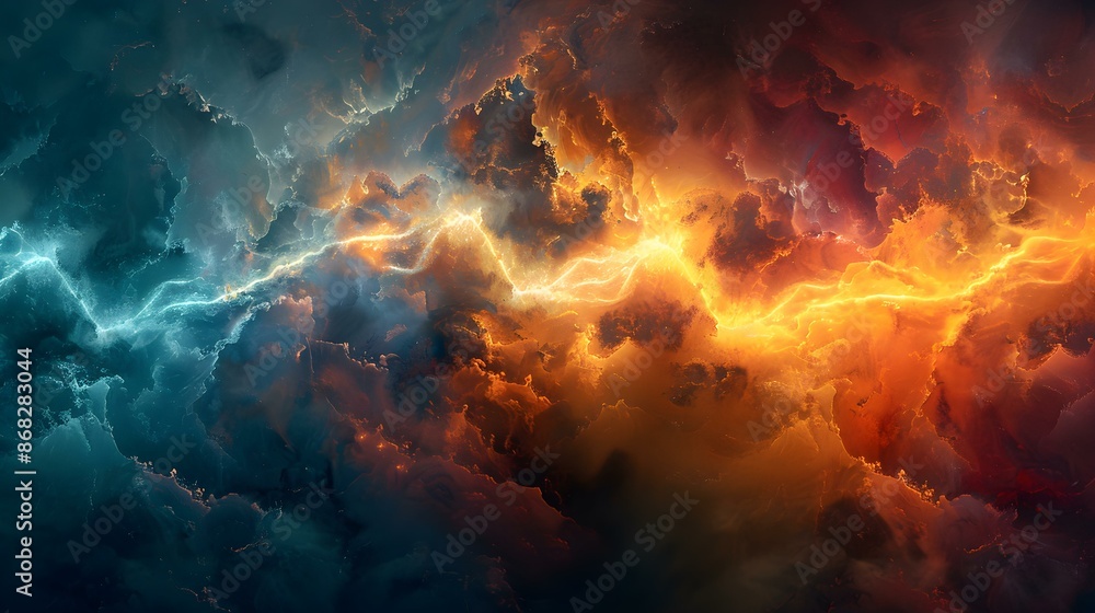 Zigzag patterns in a lightning bolt with a clouds, design background. Zigzag patterns in a lightning bolt with a clouds, design background.