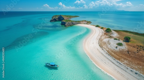 Fototapeta Naklejka Na Ścianę i Meble -  Idyllic Beauty of Isla Holbox Mexico - Tropical Paradise with White Sands and Turquoise Waters