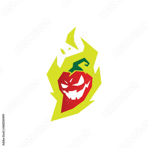Chili monster esport mascot and restaurant logo design