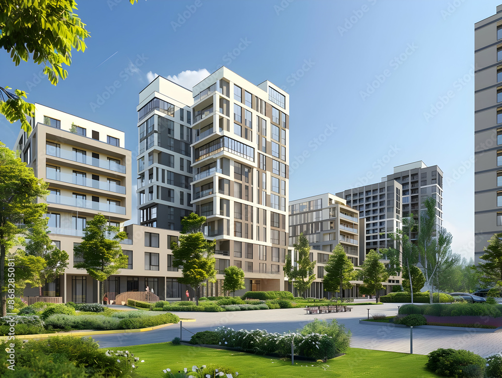 New luxury residential buildings, stylish office building, Premium Apartments and flat building, City building New luxury residential buildings, stylish office building, Premium Apartments and flat building, City building