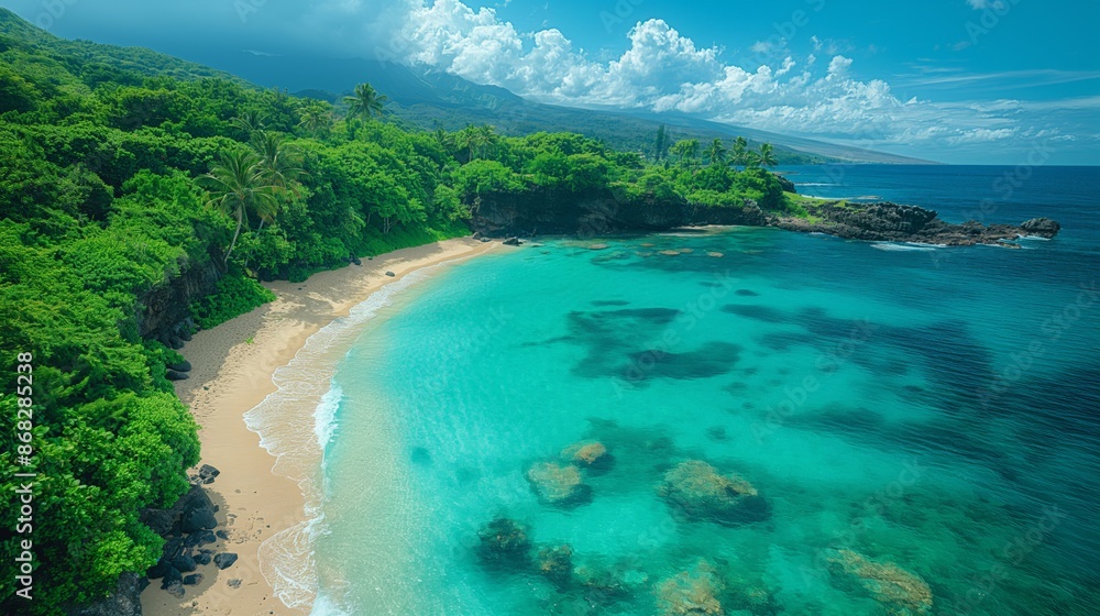 Serene Beauty of Big Beach Maui Hawaii - Remote Paradise with White Sands and Turquoise Waters Serene Beauty of Big Beach Maui Hawaii - Remote Paradise with White Sands and Turquoise Waters