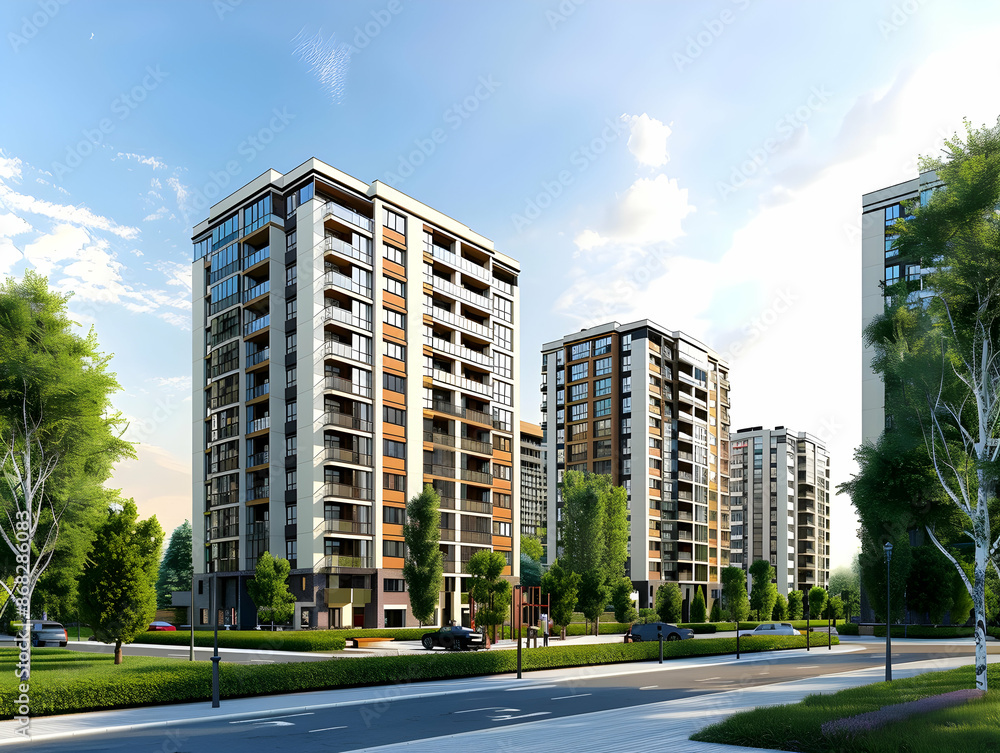 New luxury residential buildings, stylish office building, Premium Apartments and flat building, City building New luxury residential buildings, stylish office building, Premium Apartments and flat building, City building