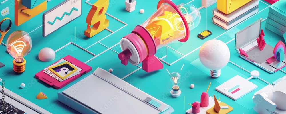Mastering the Basics of Marketing: Vibrant and Realistic Business Strategy Illustration. Mastering the Basics of Marketing: Vibrant and Realistic Business Strategy Illustration.