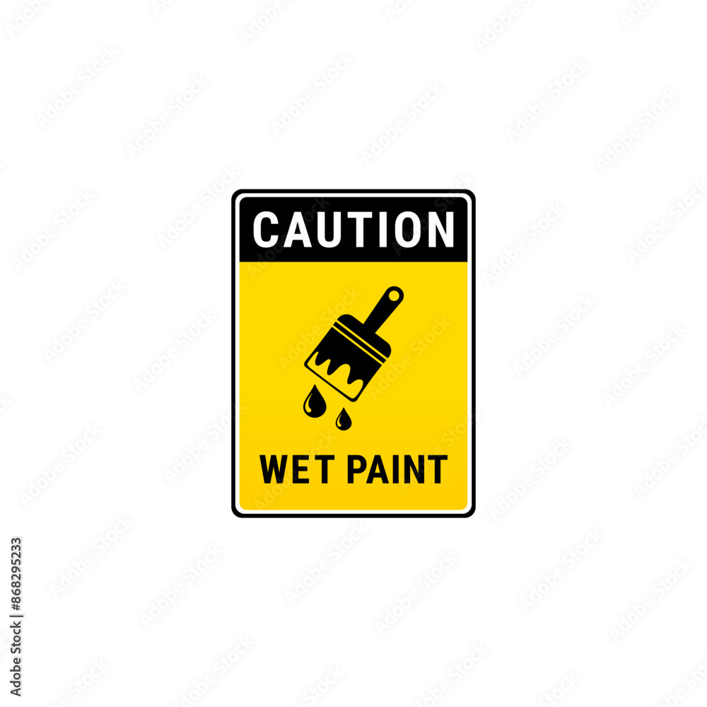 Wet paint sign or caution wet paint symbol vector isolated. Best wet