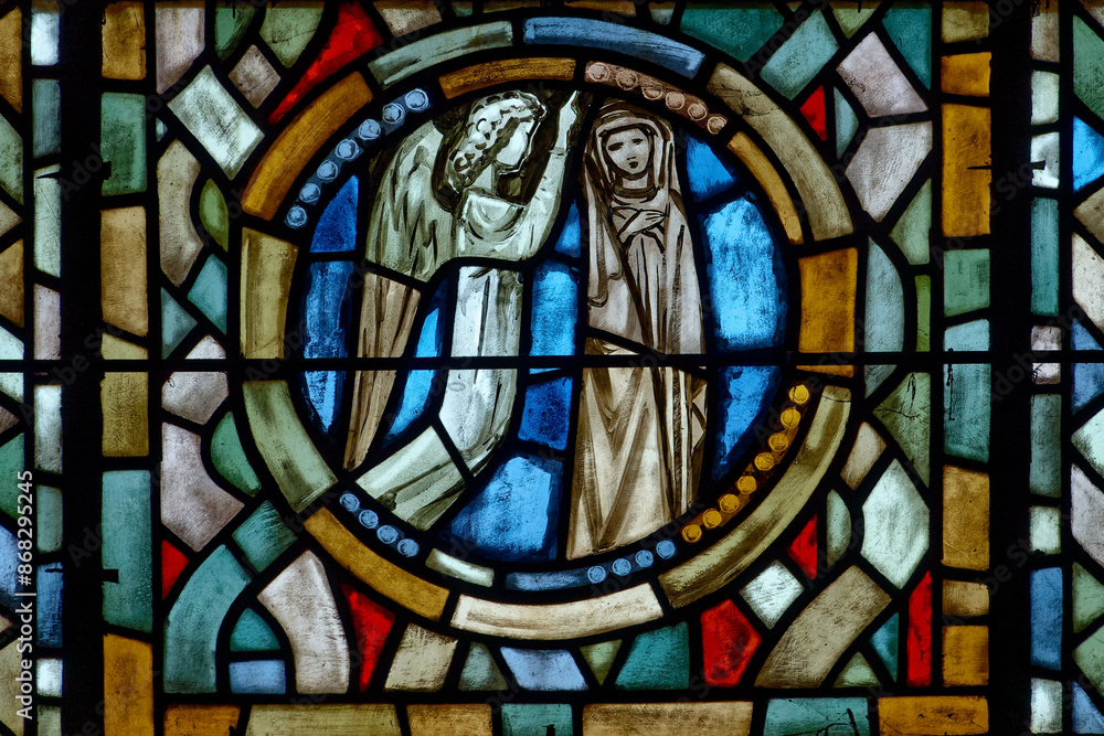 Annunciation to the Blessed Virgin Mary by the Archangel Gabriel. Annonciation à la Vierge Marie par l'Archange Gabriel. Annunciation to the Blessed Virgin Mary by the Archangel Gabriel. Annonciation à la Vierge Marie par l'Archange Gabriel.