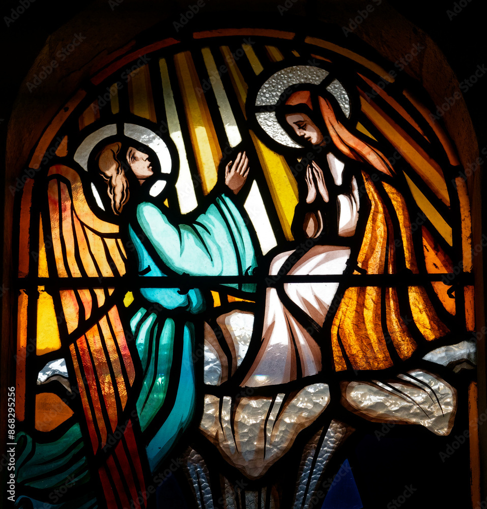 Annunciation to the Blessed Virgin Mary by the Archangel Gabriel. Annonciation à la Vierge Marie par l'Archange Gabriel. Annunciation to the Blessed Virgin Mary by the Archangel Gabriel. Annonciation à la Vierge Marie par l'Archange Gabriel.