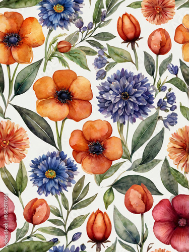 Photo of flora flowers Watercolor vector background illustration floral wedding floral flowers generated ai