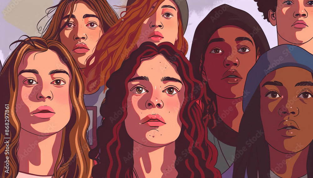 Gen Z new adults are the change agents, challenging norms and demanding progress: Depict a group of Gen Z individuals advocating for social and political change Gen Z new adults are the change agents, challenging norms and demanding progress: Depict a group of Gen Z individuals advocating for social and political change