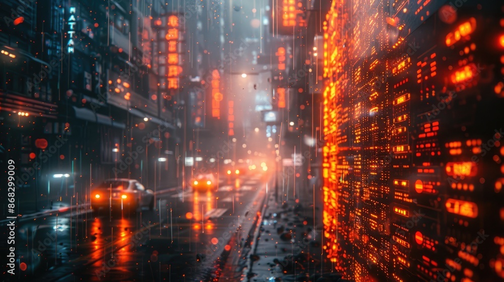 Obraz premium Exploring Risks and Benefits of AI in Financial Decision-Making Through Dynamic Visuals