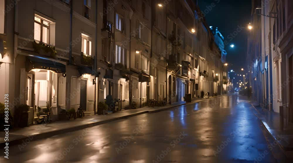 the atmosphere of a quiet street at night with blue darkness light the atmosphere of a quiet street at night with blue darkness light