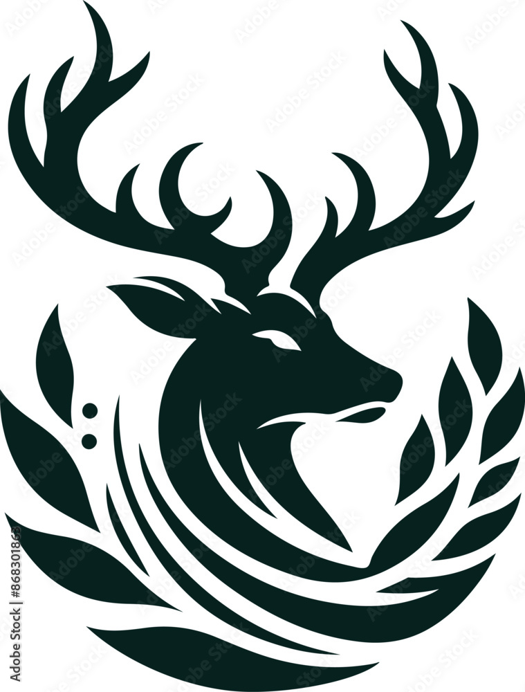 new style deer head animal silhouette like the logo vector new style deer head animal silhouette like the logo vector