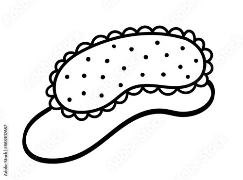 Line art vector illustration of sleeping mask