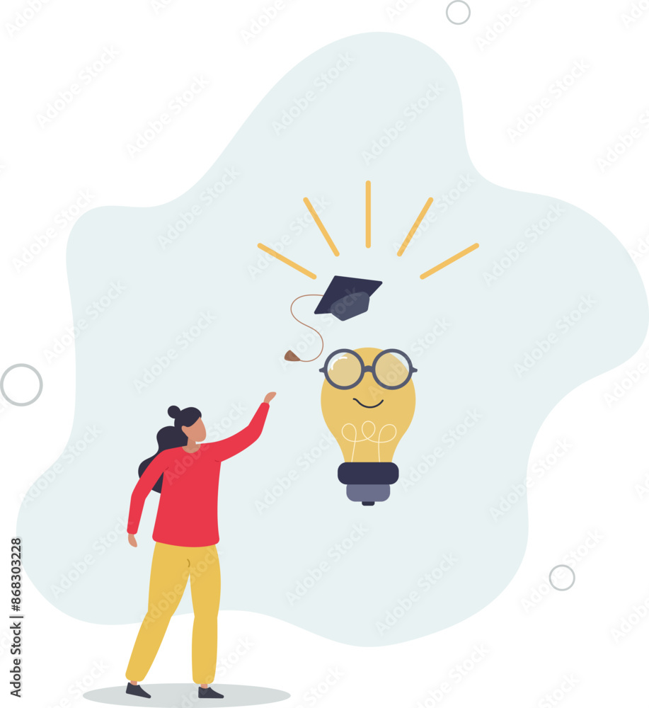 Education or knowledge is power to build creativity, idea or solution, academic or training course concept.flat design.illustration with people. Education or knowledge is power to build creativity, idea or solution, academic or training course concept.flat design.illustration with people.