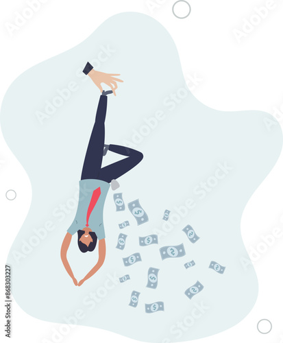 Tax hike, government increase tax or steal money from people, debt or loan interest to pay off, unethical people overcharge bills.flat design.illustration with people.