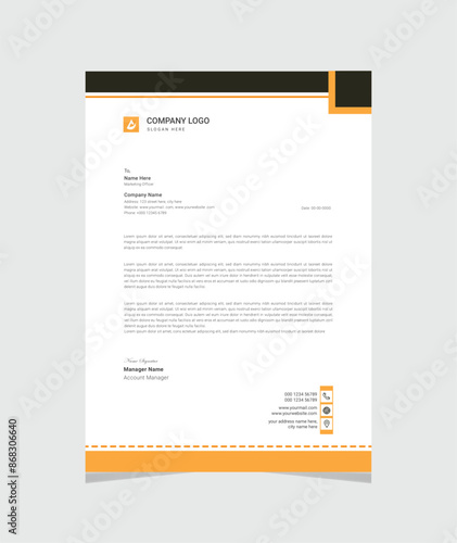 Corporate modern letterhead design template. creative modern letterhead design template