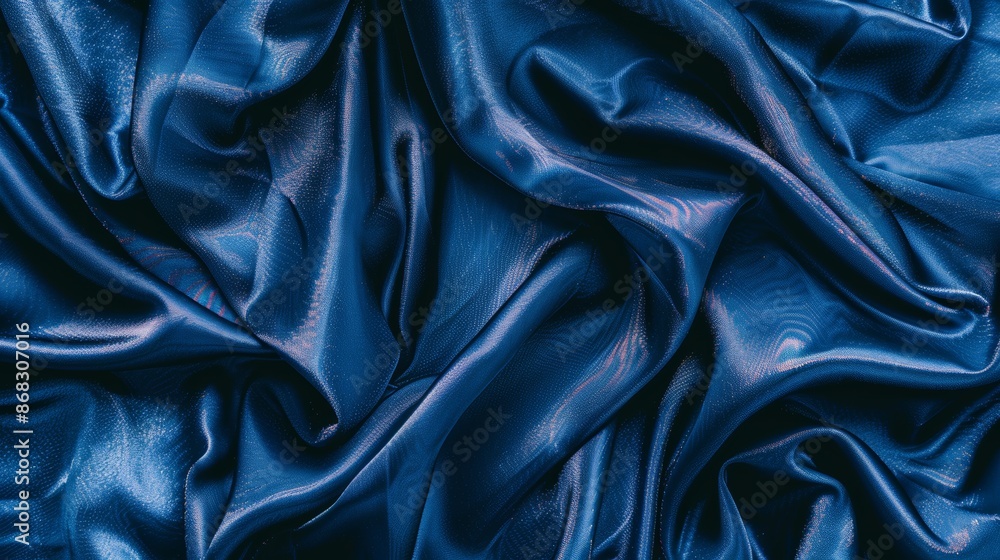 Fototapeta premium Elegant blue satin fabric texture for luxury backgrounds
