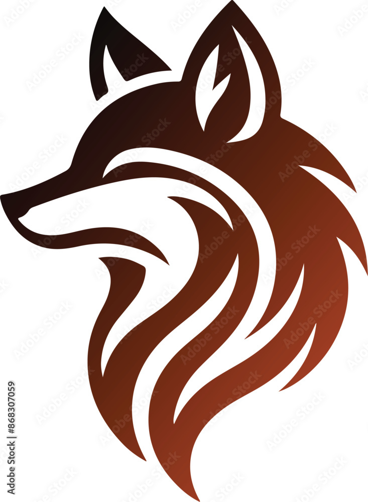 fox head animal silhouette like the logo linner vector fox head animal silhouette like the logo linner vector