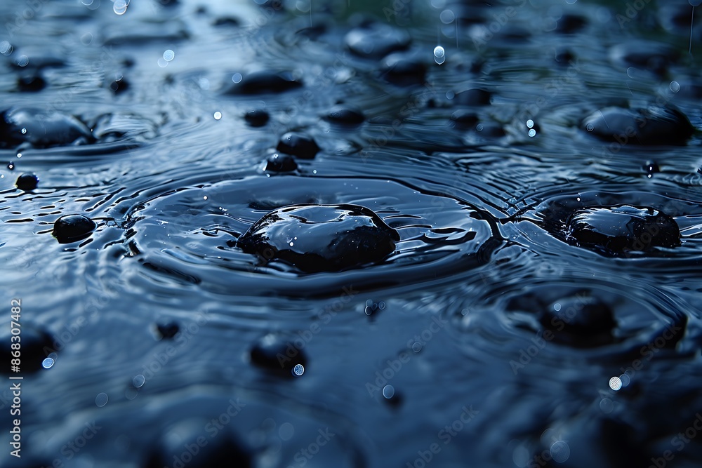 Puddle Ripple Normal Texture Raindrops Creating Ripples in a Dark Puddle - Nature, Water, Texture ...