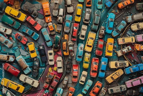 traffic jam full of cars photo