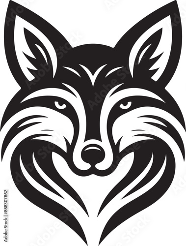  fox head animal silhouette like the logo linner vector photo