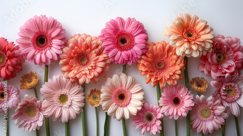  Pink and White Gerbera Daisies in Bloom