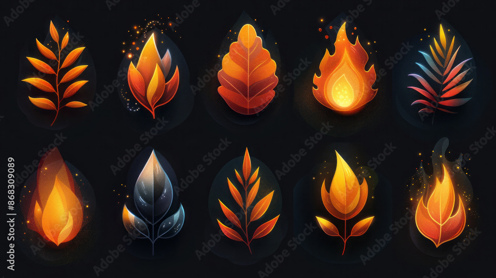 Creative Fire and Nature Themed Illustrations Creative Fire and Nature Themed Illustrations