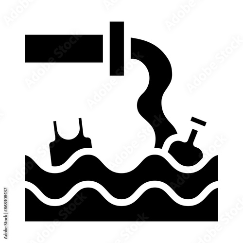 Wastewater Discharge Vector Glyph Icon Design