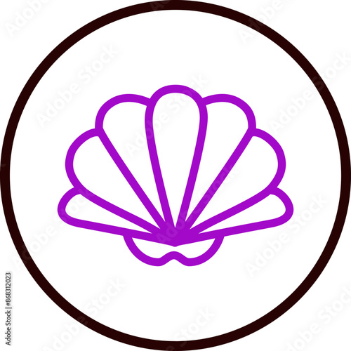 Seashell Vector Line Purple Circle Black