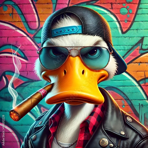 Graffiti Rebel Duck
 photo