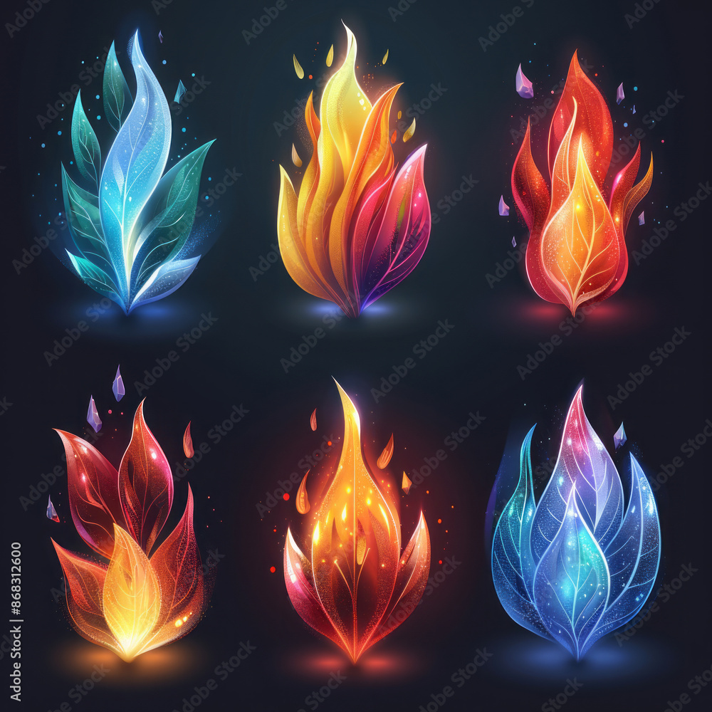Collection of Fire Icon Illustrations Collection of Fire Icon Illustrations
