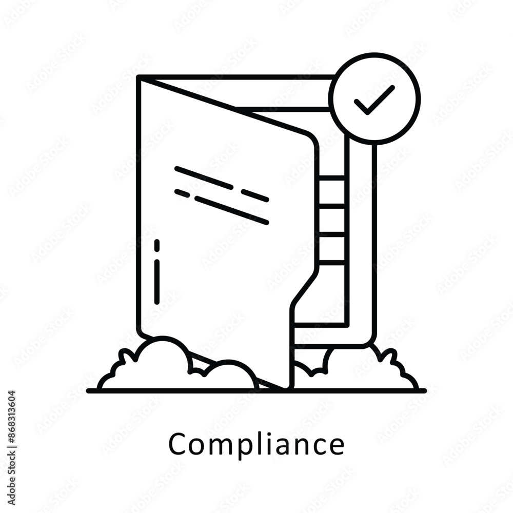 Compliance vector outline icon style illustration. Symbol on White background EPS 10 File Compliance vector outline icon style illustration. Symbol on White background EPS 10 File