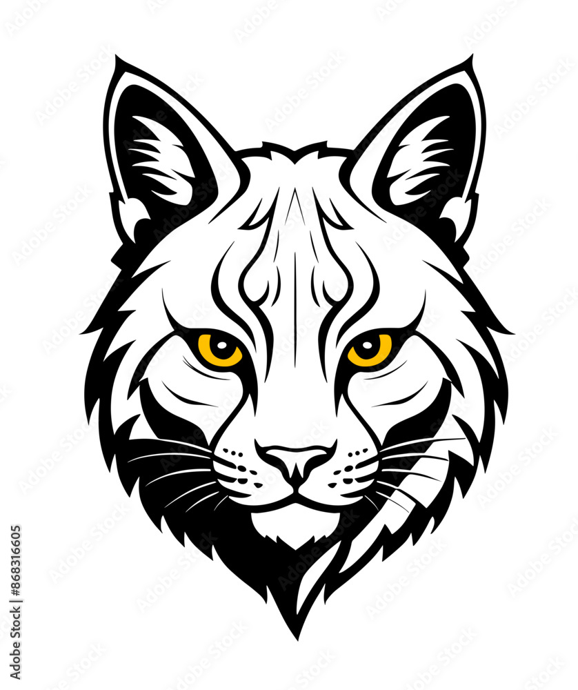 Lynx bobcat head vector logo or symbol black, emblem or mascot Lynx bobcat head vector logo or symbol black, emblem or mascot