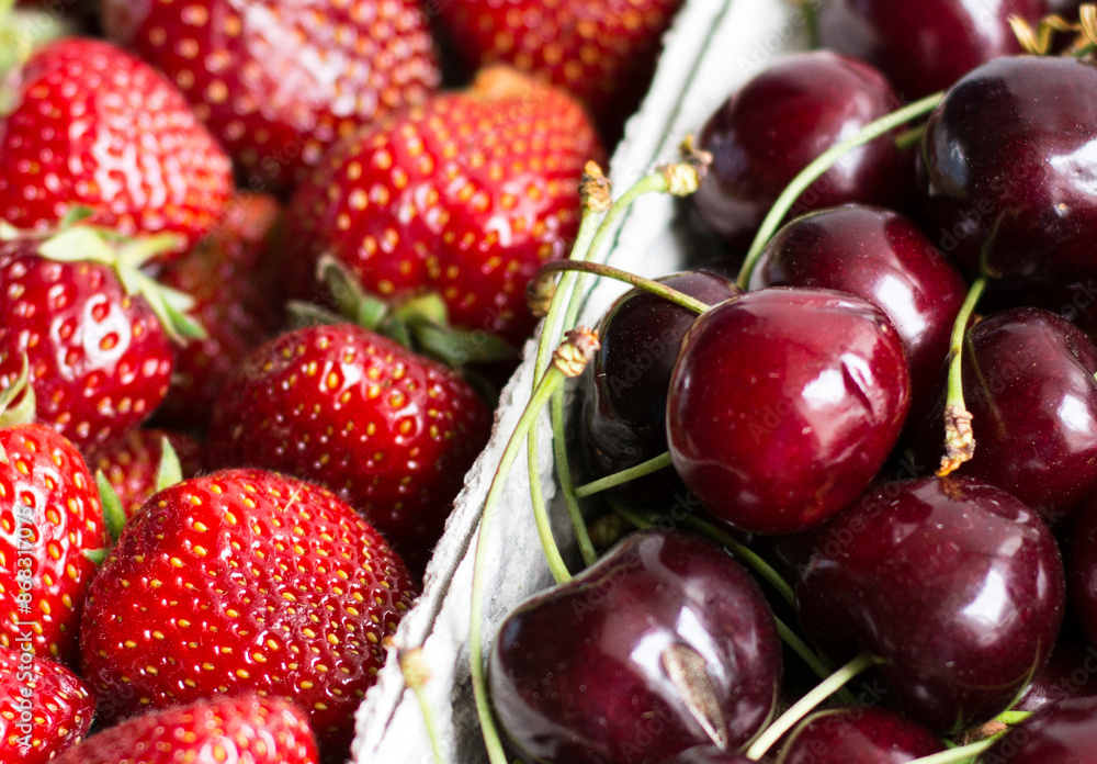 Strawberries and cherries Strawberries and cherries
