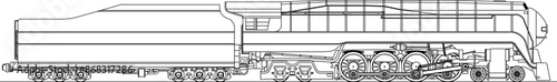 Sketch illustration silhouette vector drawing detail design of old classic vintage ethnic super fast turbo train